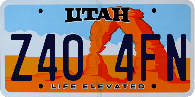 UT license plate Z404FN