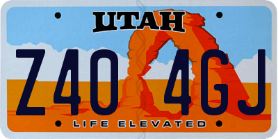 UT license plate Z404GJ