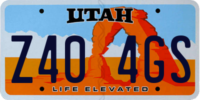 UT license plate Z404GS