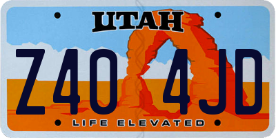 UT license plate Z404JD