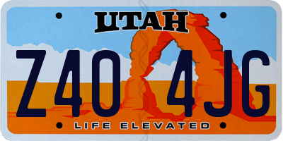 UT license plate Z404JG