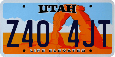 UT license plate Z404JT