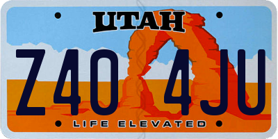 UT license plate Z404JU