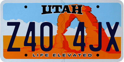 UT license plate Z404JX