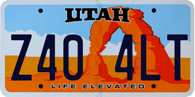 UT license plate Z404LT