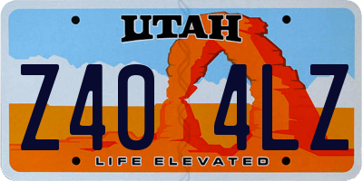 UT license plate Z404LZ