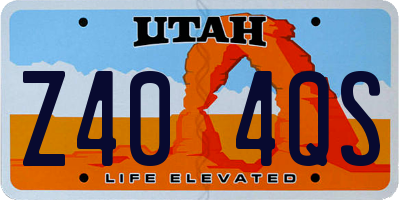 UT license plate Z404QS