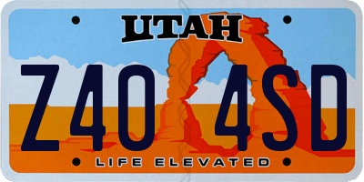 UT license plate Z404SD