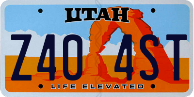 UT license plate Z404ST