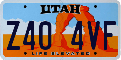 UT license plate Z404VF