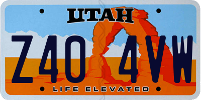 UT license plate Z404VW