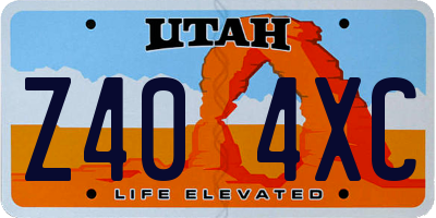 UT license plate Z404XC