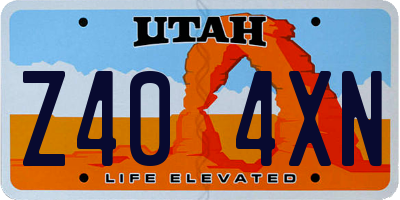 UT license plate Z404XN