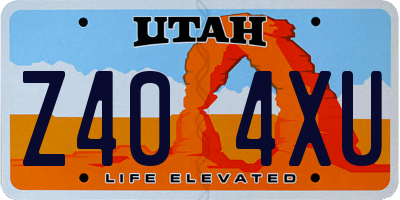 UT license plate Z404XU