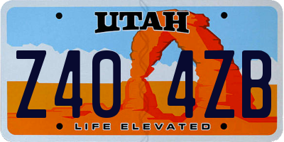UT license plate Z404ZB