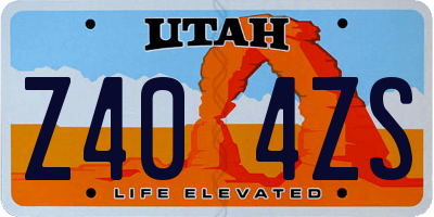 UT license plate Z404ZS