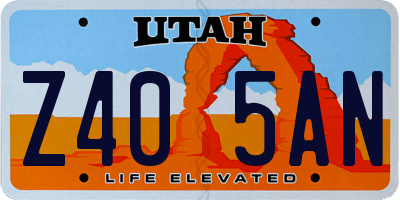 UT license plate Z405AN