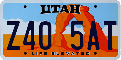 UT license plate Z405AT