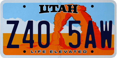 UT license plate Z405AW