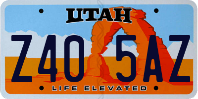 UT license plate Z405AZ