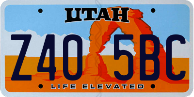 UT license plate Z405BC