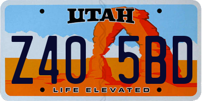 UT license plate Z405BD