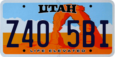 UT license plate Z405BI