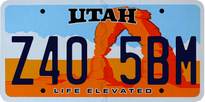 UT license plate Z405BM