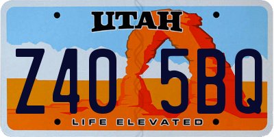 UT license plate Z405BQ