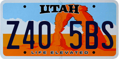 UT license plate Z405BS