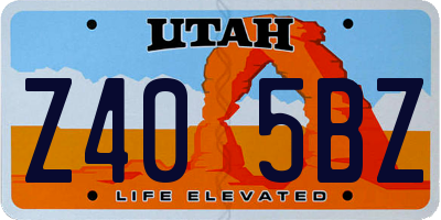 UT license plate Z405BZ