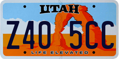UT license plate Z405CC