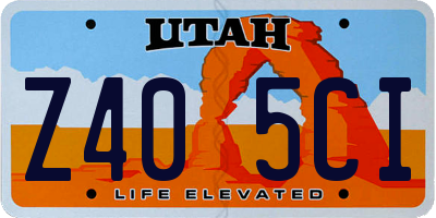 UT license plate Z405CI