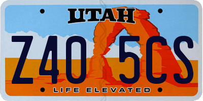 UT license plate Z405CS