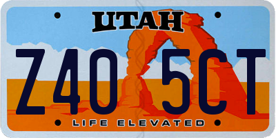 UT license plate Z405CT