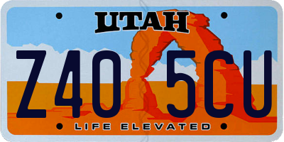 UT license plate Z405CU
