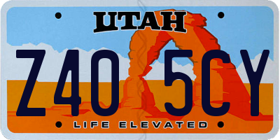 UT license plate Z405CY