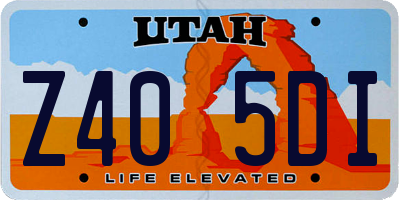 UT license plate Z405DI