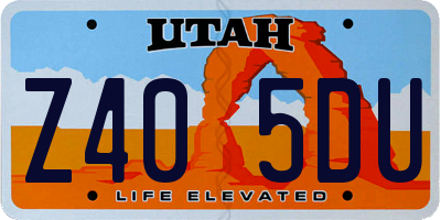 UT license plate Z405DU