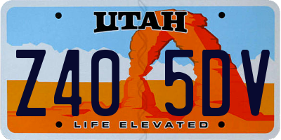 UT license plate Z405DV