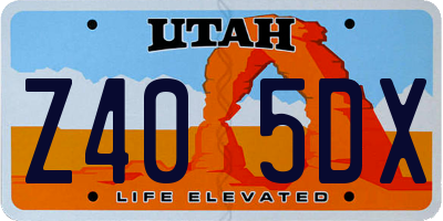 UT license plate Z405DX
