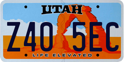 UT license plate Z405EC