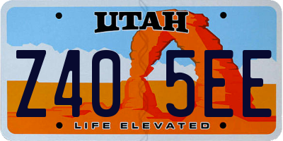 UT license plate Z405EE