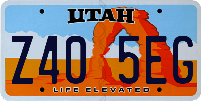 UT license plate Z405EG