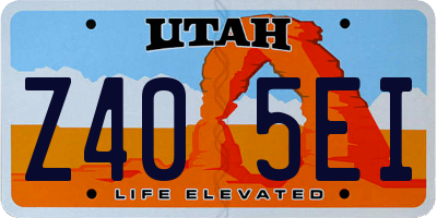 UT license plate Z405EI