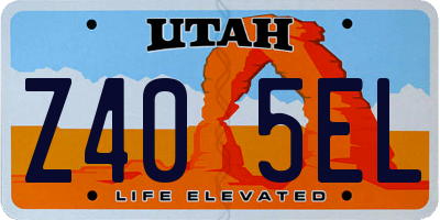 UT license plate Z405EL