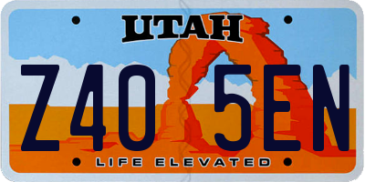 UT license plate Z405EN