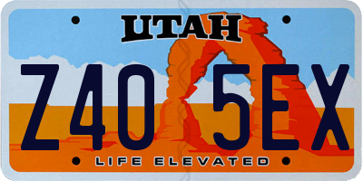 UT license plate Z405EX