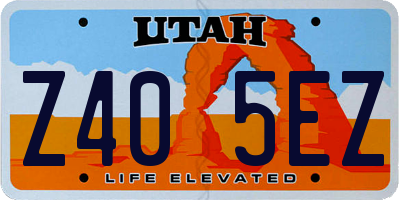 UT license plate Z405EZ