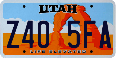 UT license plate Z405FA